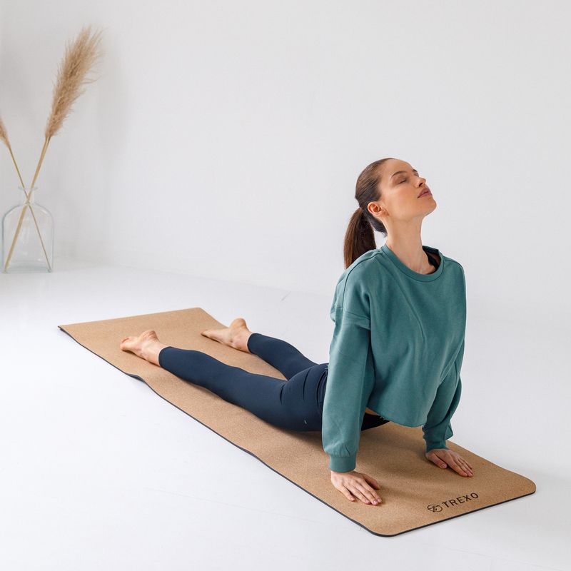 Килимок для йоги XTREXO корковий TPE 6 mm чорний YM-C01C 7