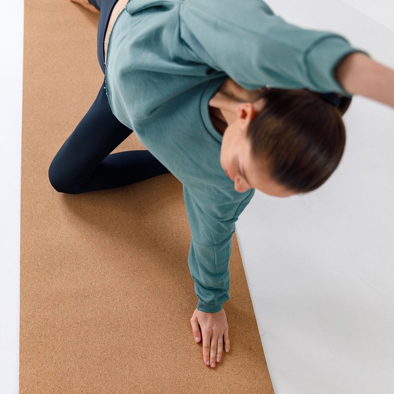 Килимок для йоги XTREXO корковий TPE 6 mm чорний YM-C01C 9