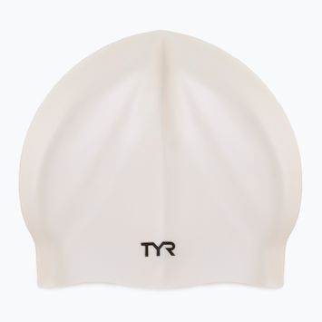 Шапочка для плавання TYR Wrinkle-Free Silicone Cap біла LCS