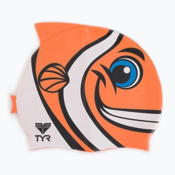 Шапочка для плавання дитяча TYR Charactyr Happy Fish Cap помаранчева LCSHFISH