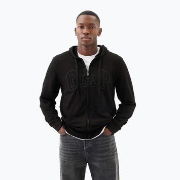 Чоловічий махровий світшот GAP Heritage French Terry Fullzip Logo справжній чорний