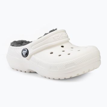 Шльопанці дитячі Crocs Classic Lined Clog Toddler white/grey