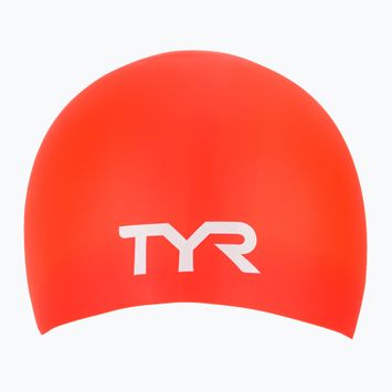 Шапочка для плавання TYR Long Hair Wrinkle Free Silicone bright red
