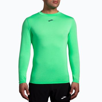 Чоловічий біговий лонгслів Brooks High Point гіпер-зеленого кольору