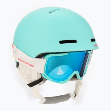 Шолом гірськолижний дитячий Salomon Player Combo + Gogle XV Jr aruba blue
