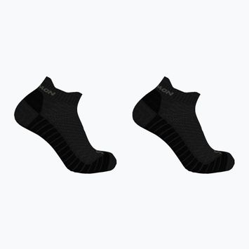 Шкарпетки для бігу Salomon Aero Ankle 2 пари чорні/олов'яні