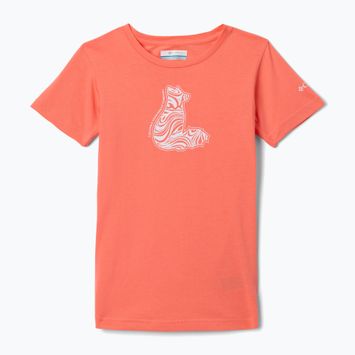 Футболка трекінгова дитяча Columbia Mission Lake Graphic hot coral/foxy swirl