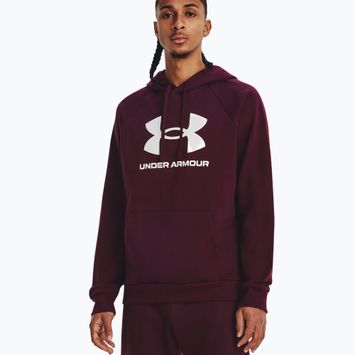 Кофта з капюшоном чоловіча Under Armour Rival Fleece Logo HD dark maroon/white