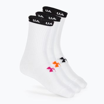 Шкарпетки для тренувань жіночі Under Armour Essential Nv Mid Crew 3P white/white/astro pink