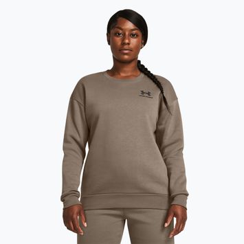 Кофта жіноча Under Armour Essential Fleece Crew taupe dusk/black