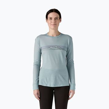 Лонгслів жіночий Patagonia Cap Cool Merino Blend Graphic strata stripe: thermal blue