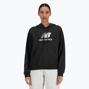 Bluza damska New Balance French Terry Stacked Logo Hoodie black