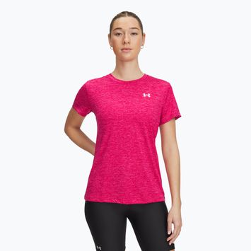 Футболка для тренувань жіноча Under Armour Tech C-Twist shaded fuchsia/white