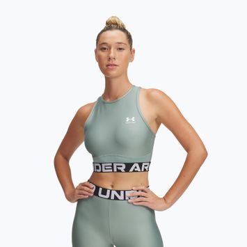 Top для тренувань жіночий Under Armour Heat Gear Rib Tank silica green/silica green/white