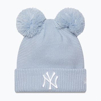 Жіноча зимова шапка New Era Wmns Double Pom Nyy пастельно-блакитна