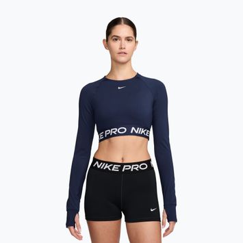 Лонгслів для тренувань жіночий Nike Pro 365 Dri-Fit midnight navy/white