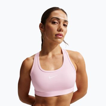 Тренувальний бюстгальтер Nike Swoosh Medium Support pink foam/stone mauve/white