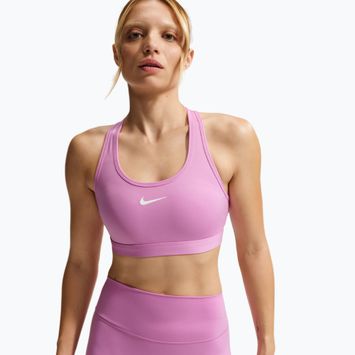 Тренувальний бюстгальтер Nike Swoosh Medium Support light magenta/white