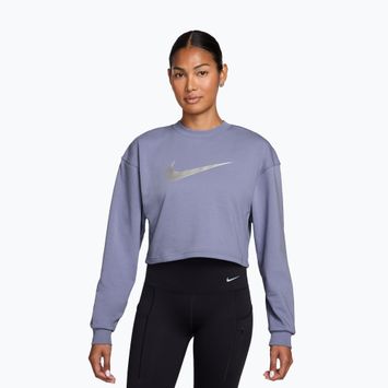 Жіноча тренувальна кофта Nike Pro Dri-Fit Crew Neck iron purple/metallic silver/white