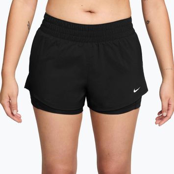 Шорти для бігу жіночі Nike One Dri-FIT 2IN1 black/white