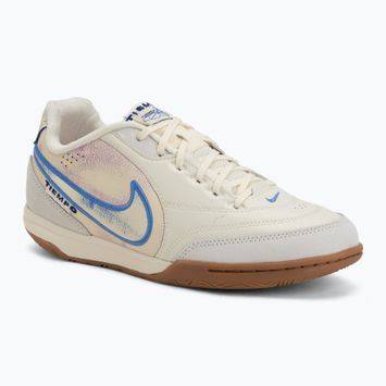 Кросівки футбольні чоловічі Nike Tiempo Streetgato PRM IC coconut milk/gum medium brown/blue crystal