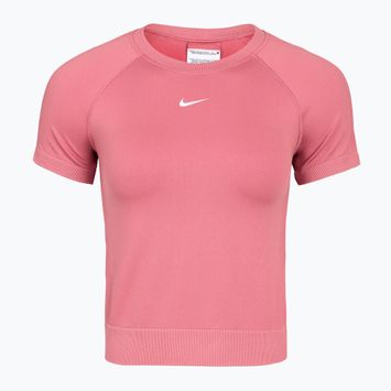 Футболка для тренувань жіноча Nike Pro Seamless Dri-Fit peony/white