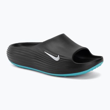 Шльопанці чоловічі Nike ReactX Rejuven8 black/gamma blue/metallic silver