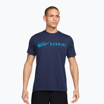 Футболка для бігу чоловіча Nike Dri-Fit Running T-Shirt midnight navy/light current blue