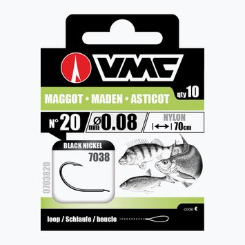 Поводок для methody VMC Maggot петля гачок + волосінь 10 шт. black nickel 703810