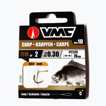 Поводок для methody VMC Carp Gold петля гачок + волосінь 10 шт. золотий 271102