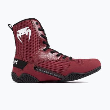 Кросівки боксерські Venum Elite Boxing wine lees/silver logo