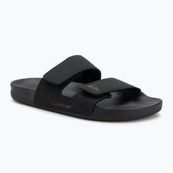 Шльопанці чоловічі Quiksilver Rivi Leather Double Adjust black 1
