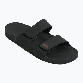 Шльопанці чоловічі Quiksilver Rivi Leather Double Adjust black 1