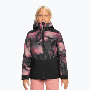 Дитяча сноубордична куртка ROXY Silverwinter Girl true black pansy pansy