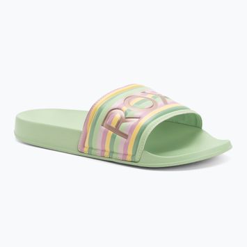 Шльопанці жіночі ROXY Slippy II green stripe