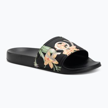 Шльопанці жіночі ROXY Slippy II black/green print