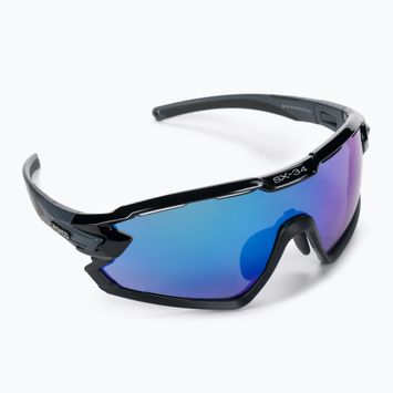 Окуляри велосипедні CASCO SX-34 Carbonic black/blue mirror