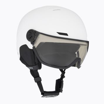Гірськолижний шолом UVEX Wanted Visor Pro V білий матовий/варіоматовий дим