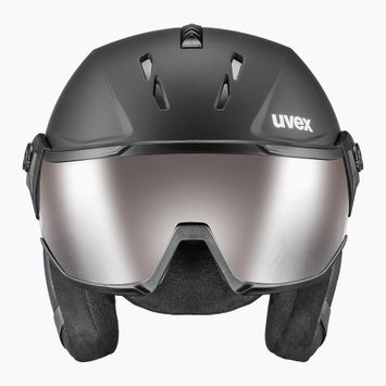 Гірськолижний шолом UVEX Instinct Visor PRO V чорний матовий/сріблястий/сріблястий