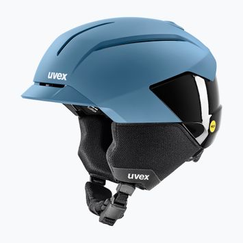 Шолом гірськолижний UVEX Levitate MIPS stone blue/black matt