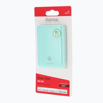 Павербанк Hama Slim 5HD Power Pack 5000 mAh зелений