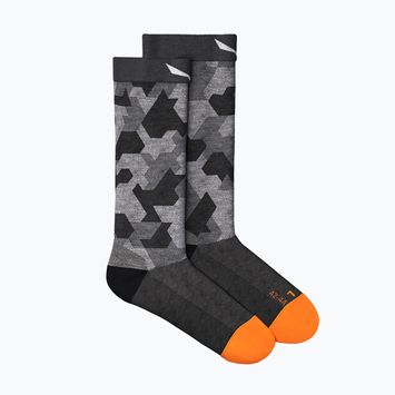 Шкарпетки трекінгові чоловічі Salewa Pedroc Camo AM Crew чорно-сірі 00-0000069039
