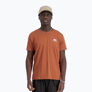 Чоловіча футболка Alpha Industries Basic Small Logo ліщиновий коричневий
