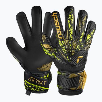 Воротарські рукавиці Reusch Attrakt Infinity Finger Support чорні/золоті/жовті/чорні
