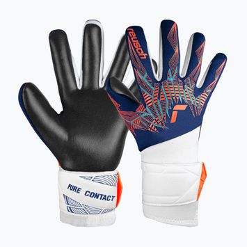Дитячі воротарські рукавиці Reusch Pure Contact Silver Junior преміум сині/електричний оранжевий/чорні