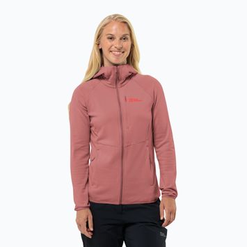 Кофта флісова жіноча Jack Wolfskin Kolbenberg Hooded Fz mineral red