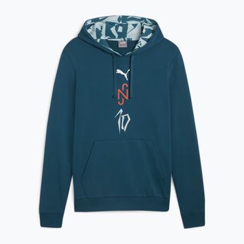 Чоловічий футбольний світшот PUMA Neymar JR Creativity Logo Hoody океанський тропік/бірюзовий прибій