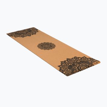 Килимок для йоги  Yoga Design Lab Cork 3,5 мм коричневий  Mandala Black