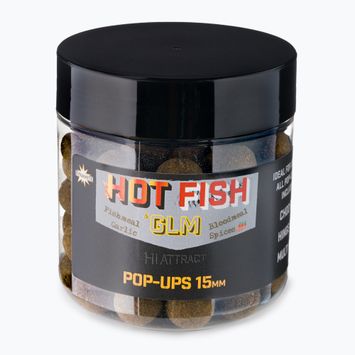 Бойли плаваючі коропові Dynamite Baits Hot Fish & GLM Pop Up 15mm коричневі ADY041013