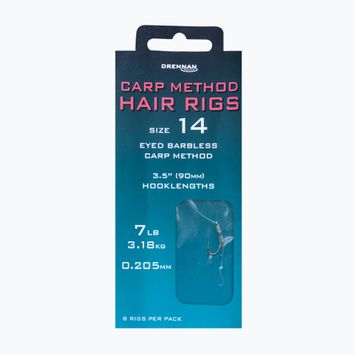 Поводок для methody Drennan Carp Method Hair Rigs з вушком гачок + волосінь 8 шт. прозорий HNHCMT014